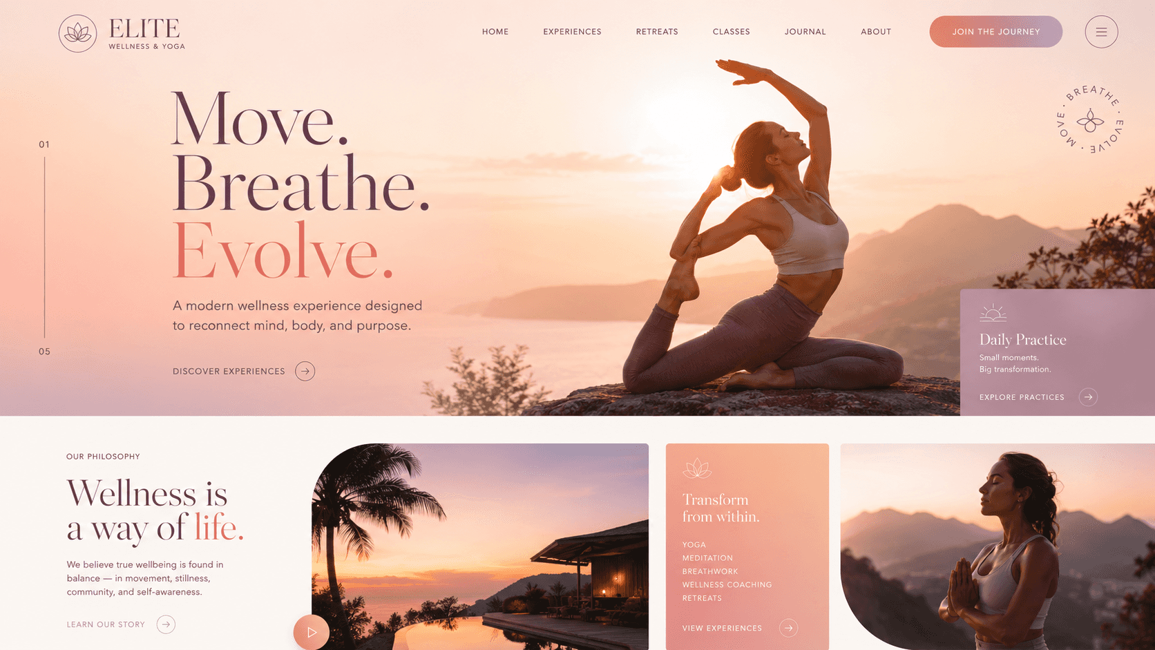Serene Flow Yoga - Yoga Studio website design preview