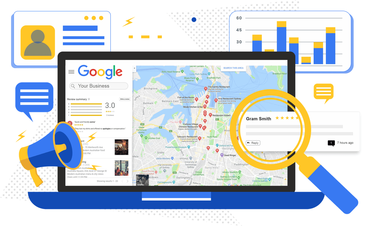 Local business listing shown across Google Maps and review platforms