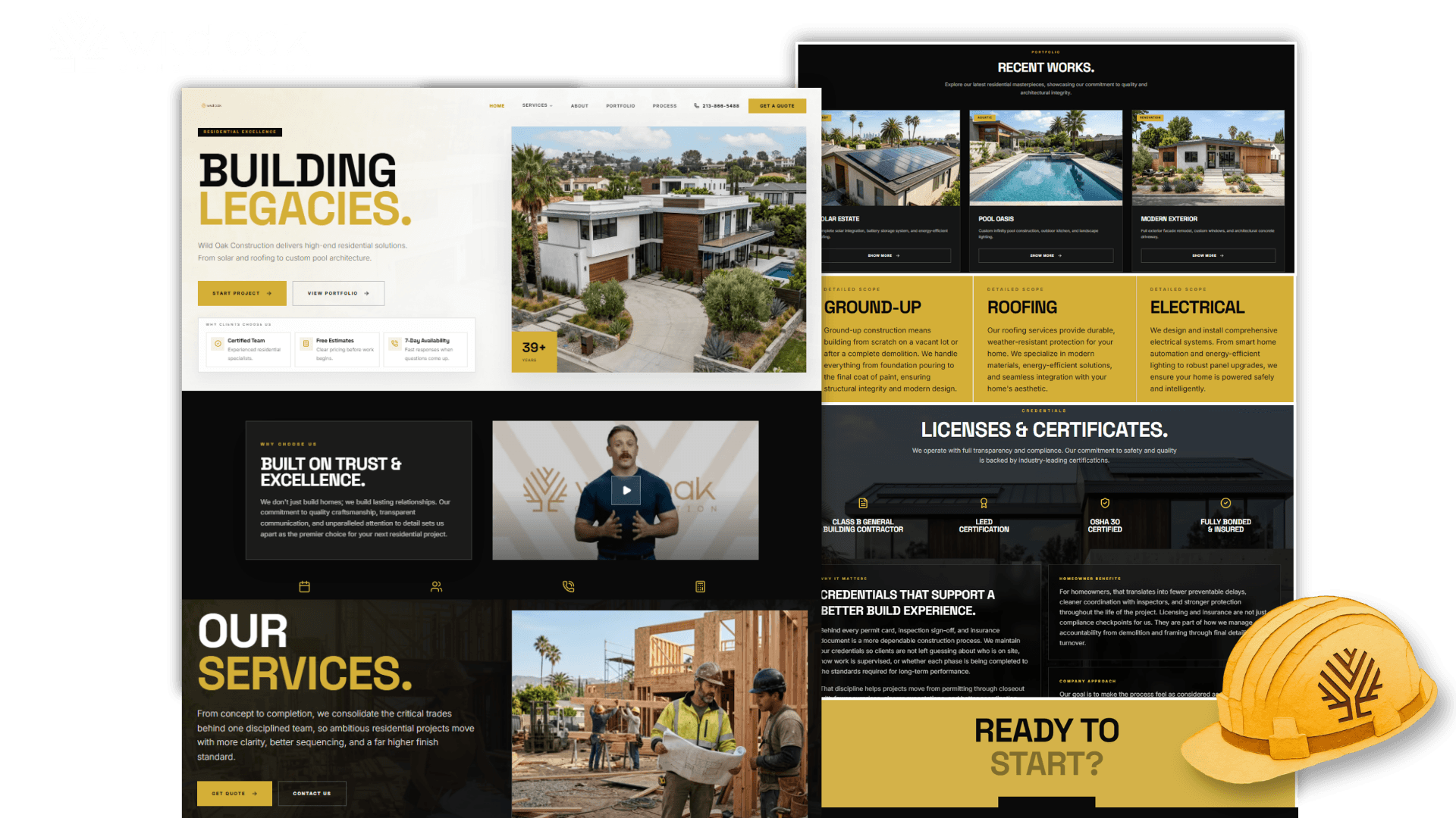 Wild Oak Construction website preview
