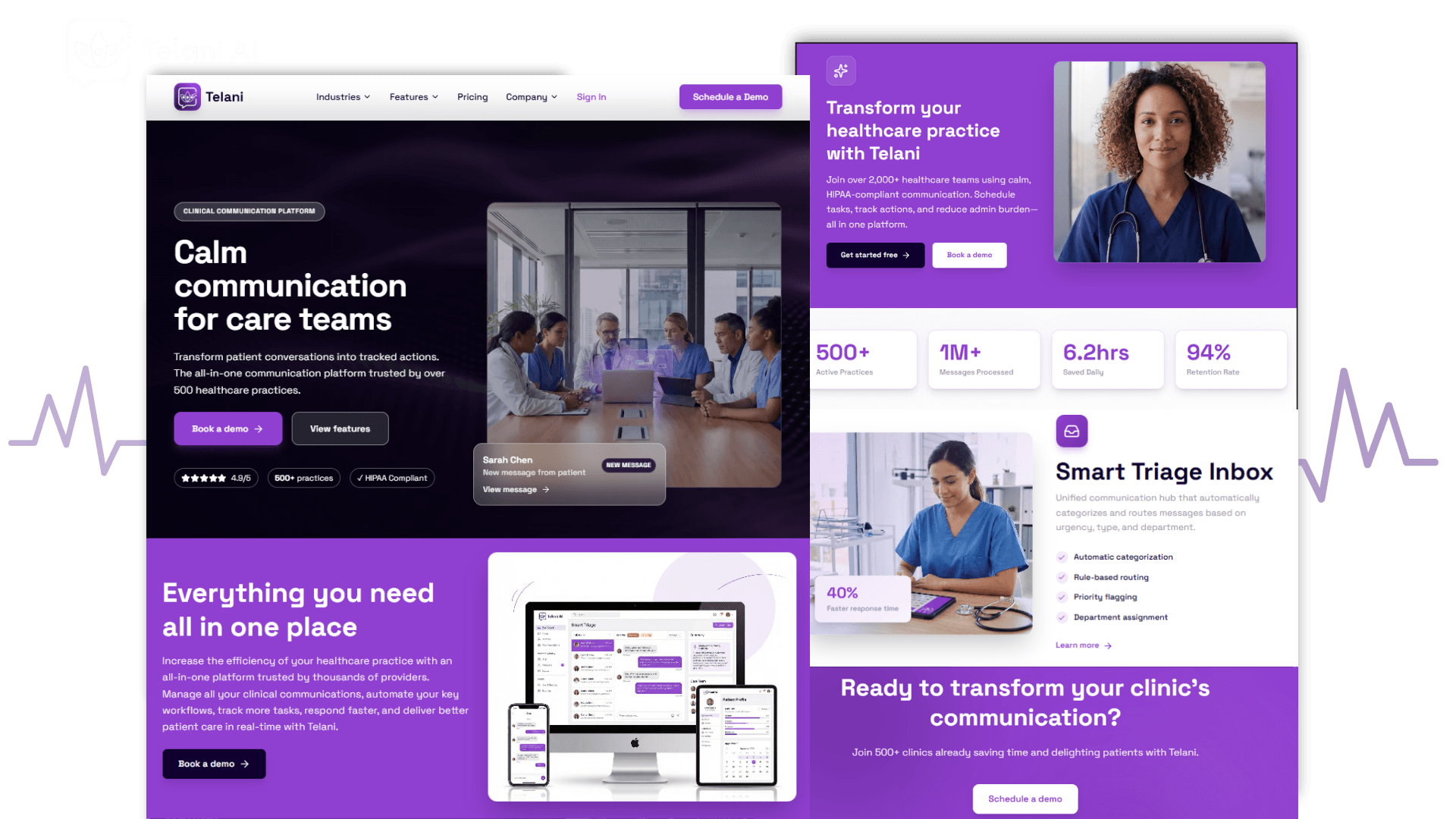 Telani AI website preview