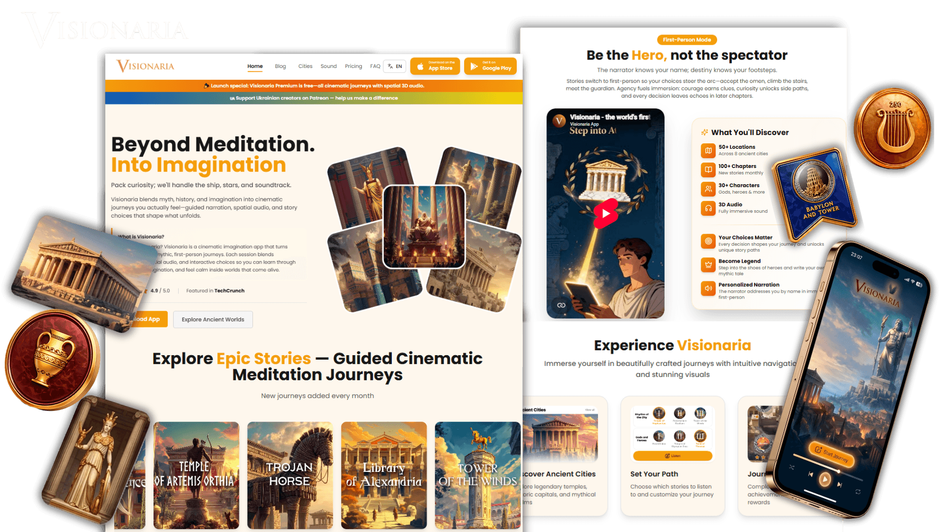 Visionaria App website preview