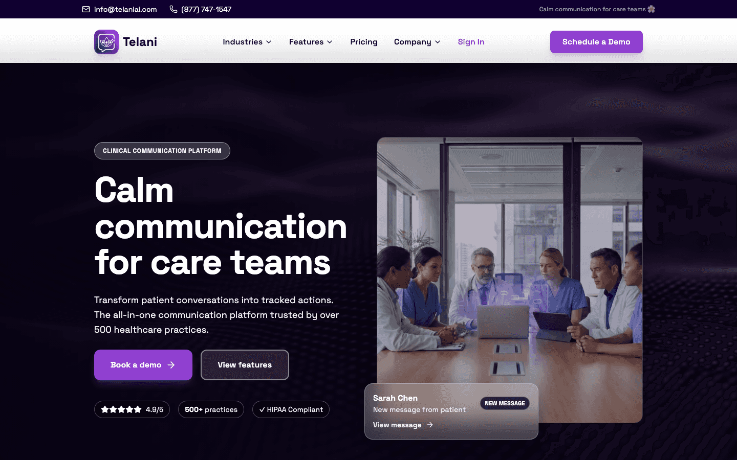 Telani AI website by Platinum Web Studio