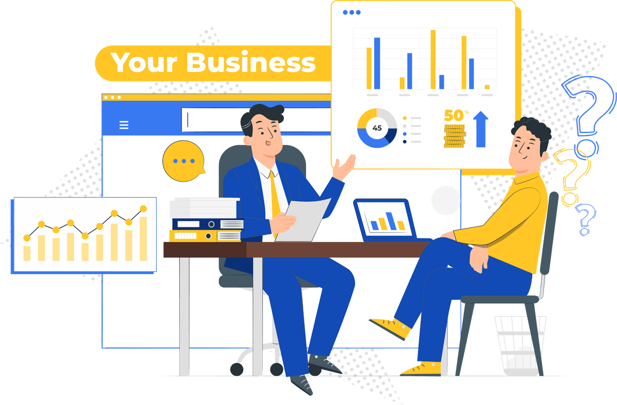 Consultant reviewing a business growth plan